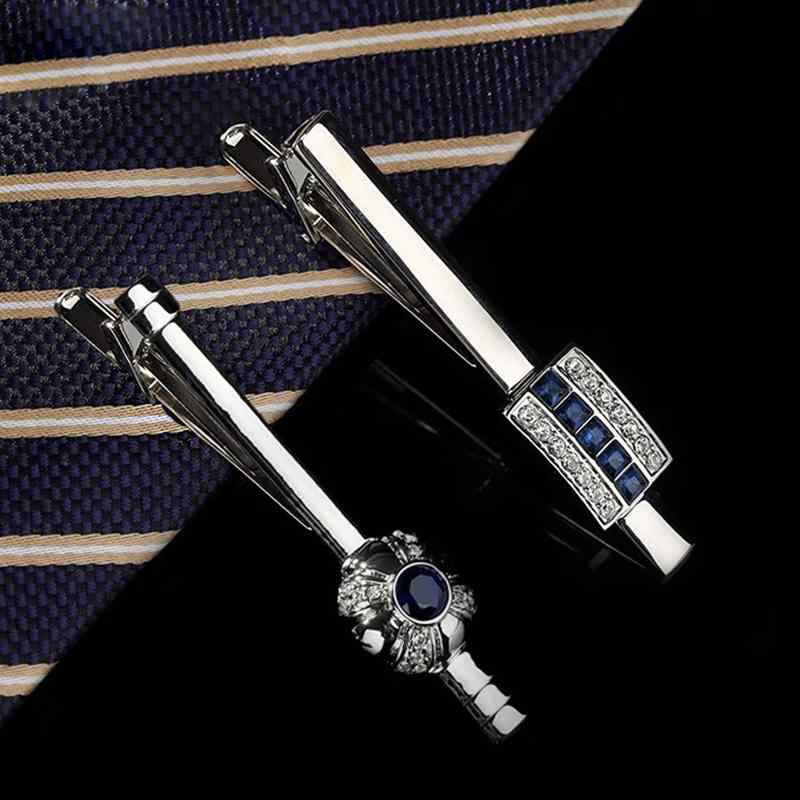 ネクタイピン 男性用 メンズ ジルコニア ラインストーン 埋め込み式 シンプル ビジネス フォーマル オ..