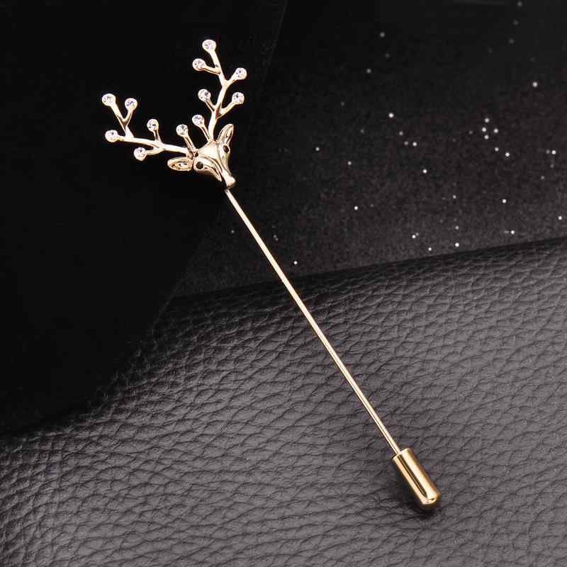 ブローチ レディース メンズ クリスマス トナカイ 鹿モチーフ ピン スーツ コート セーター ジャケット 普段使い パーティー ユニーク 合金製 シルバー ゴ...