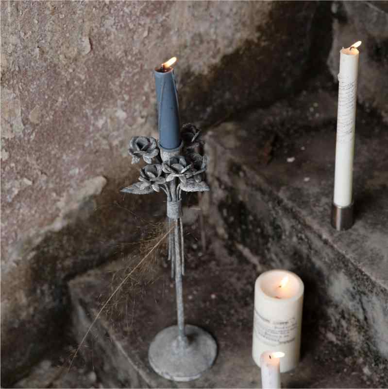 キャンドルホルダー ヨーロピアンカントリー レトロ アンティーク調 シャビーシック アイアン製 ローズ..