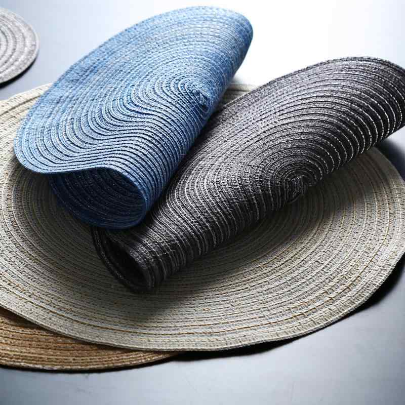 ランチョンマット 4枚セット 円形 ラウンド 和風 北欧風 家庭用 おしゃれ 布製 テーブルマット 食卓用 ..