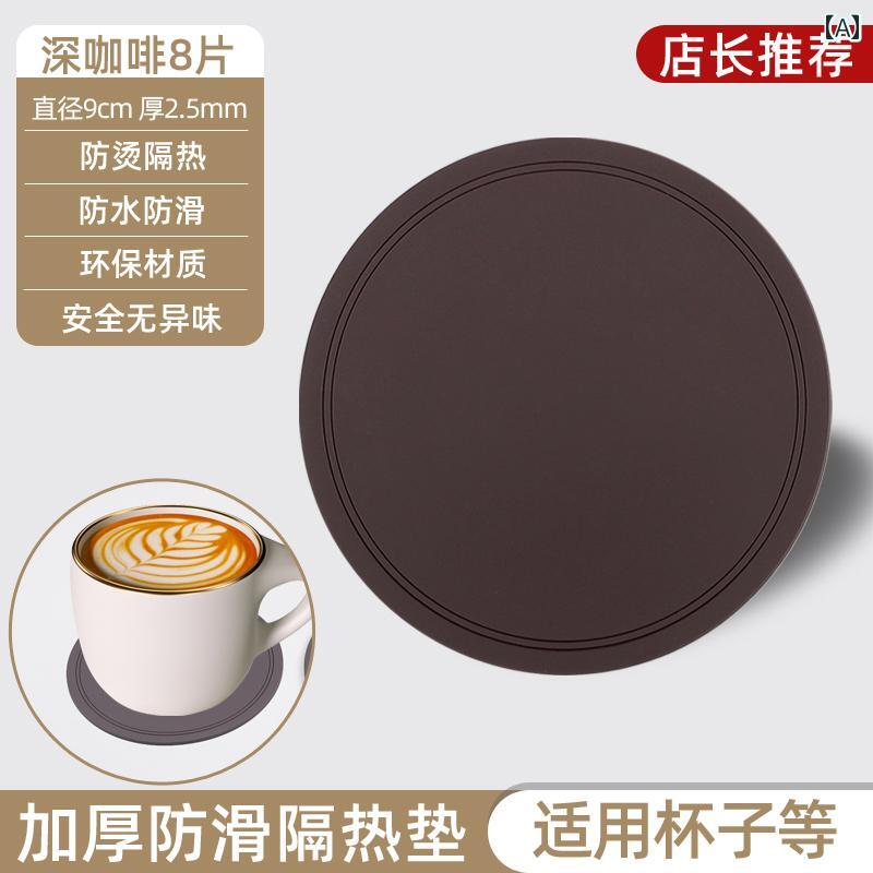 テーブルマット コースター ランチョンマット 食卓用 家庭用 ダイニング キッチン 断熱 耐熱 滑り止め 円形 PVC製 おしゃれ モダン 食器用 カップマット ブラウン グリーン ブラック クリア