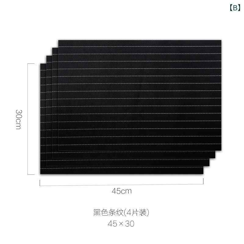 ランチョンマット PVC 北欧風 シンプル モノトーン ストライプ 長方形 ダイニング ...