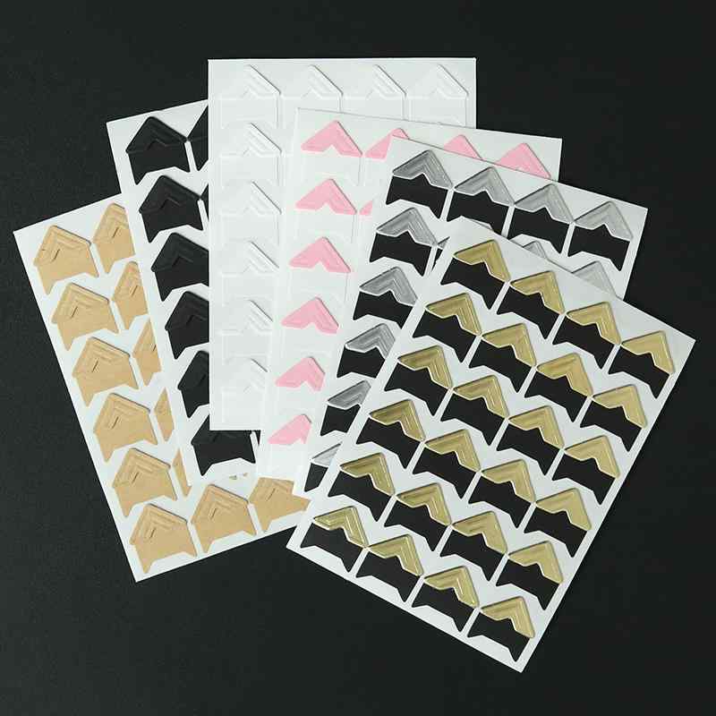 アルバム フォトコーナーシール 6枚セット 紙製 DIY 手作り 貼り付け スクラップブッキング 写真整理 ..