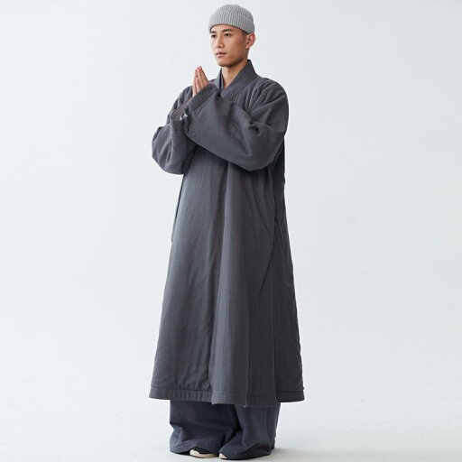 僧服 仏教服 瞑想服 修行服 僧侶 服 冬 コットンとリネン広げた厚手 2層 キルティング コート ロング ガウン ショート ガウン スーツ 僧服 仏教服 瞑想服 修行服 僧侶 服 冬 コットンとリネン広げた厚手 2層 キルティング コート ロング ガウン ショート ガウン スーツ