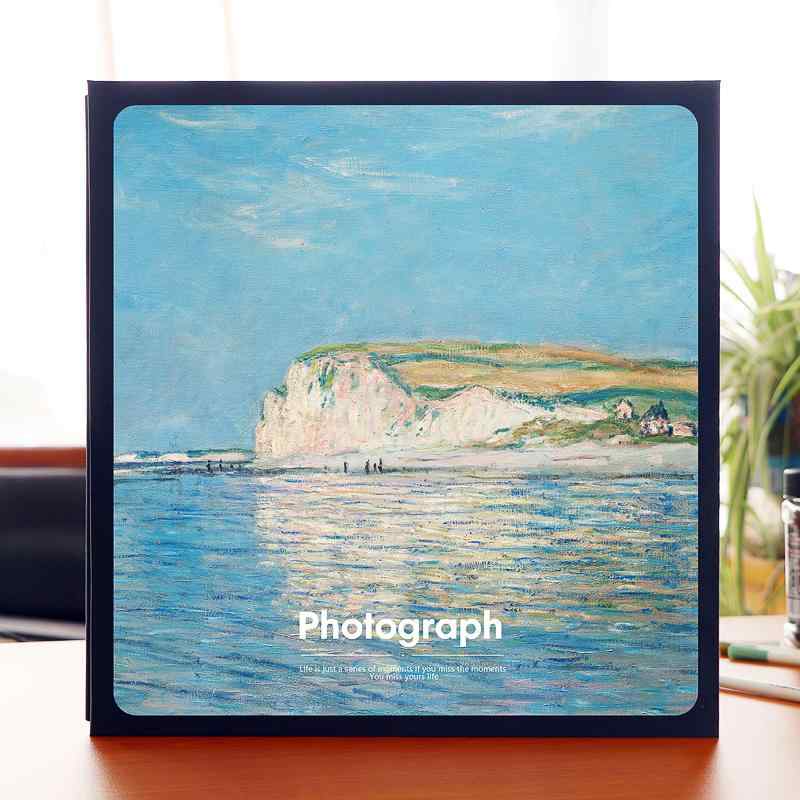 アルバム 粘着式 レトロ アンティーク風 フィルム保護 スクラップブック カップル 家族 DIY 手作り 大容量 フォトブック 記念 思い出 アート