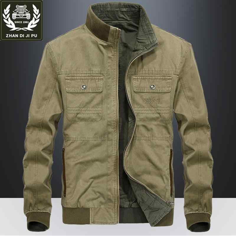 ジャケット メンズ リバーシブル スタンドカラー ジップアップ 多ポケット イージーケア ミリタリー ワ..