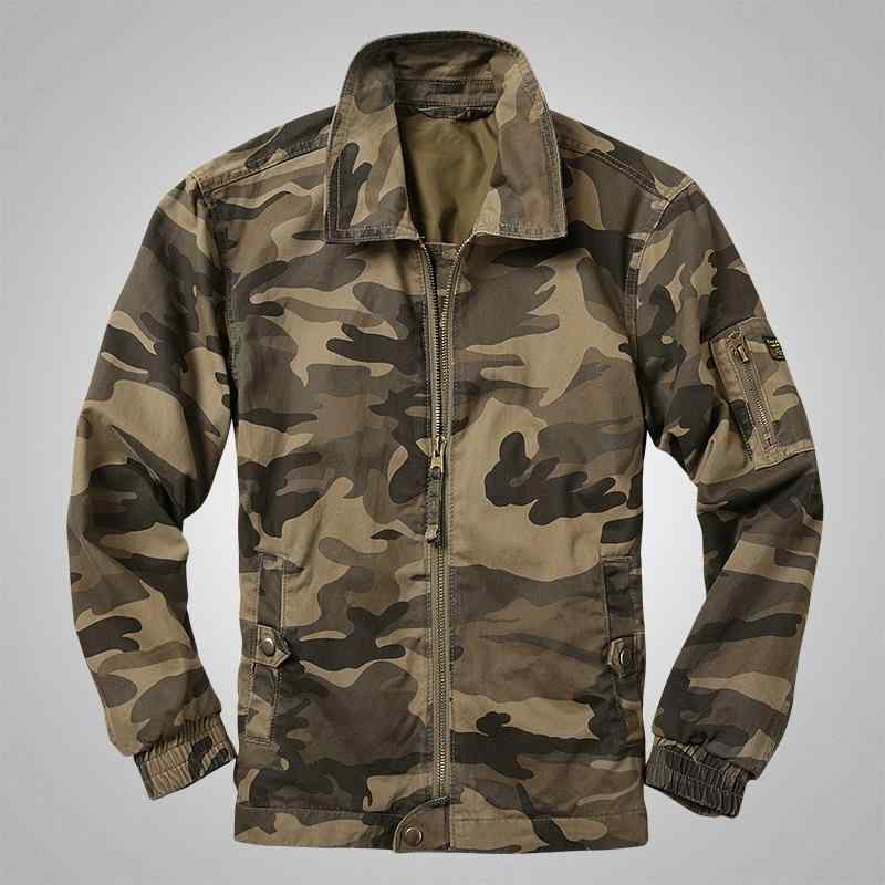 ジャケット メンズ スタンドカラー 迷彩柄 マルチポケット ジップアップ アウトドア ワークスタイル ア..