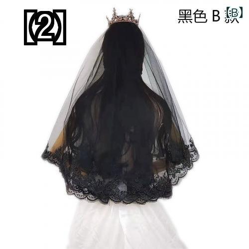 ベールヘッド ドレスネットレッド レトロフラワー ウェディング ブラックベール 花嫁ウェディング ふわふわベール