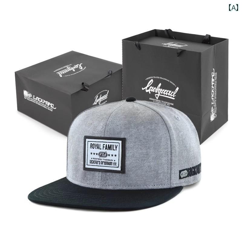 キャップ メンズ 男女兼用 ストリート ヒップホップ ダンス カジュアル 韓国系 ベースボールキャップ フラットブリム ポリエステル サイズ調整 オールシーズン