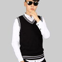 ニットベスト メンズ 秋冬 薄手 ノースリーブ Vネック スリムフィット スクール風 チェック柄 アーガイル柄 カジュアル 吸湿速乾 通気性 シワになりにくい ...