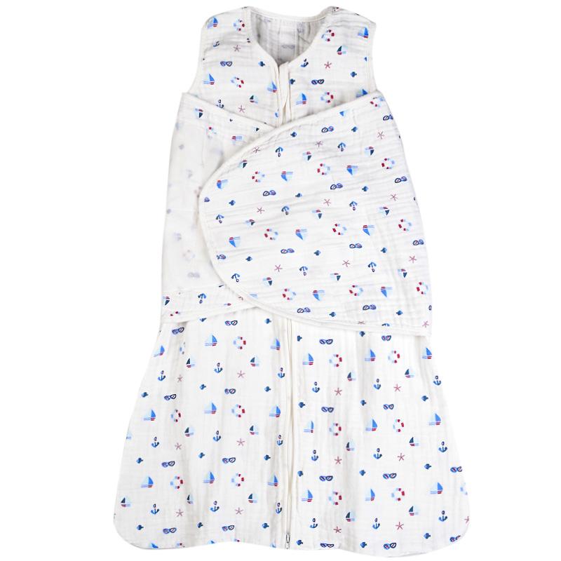 ベビー寝袋 新生児 赤ちゃん スリーパー スワドル おくるみ モロー反射防止 びくつき防止 静音 綿 ガー..