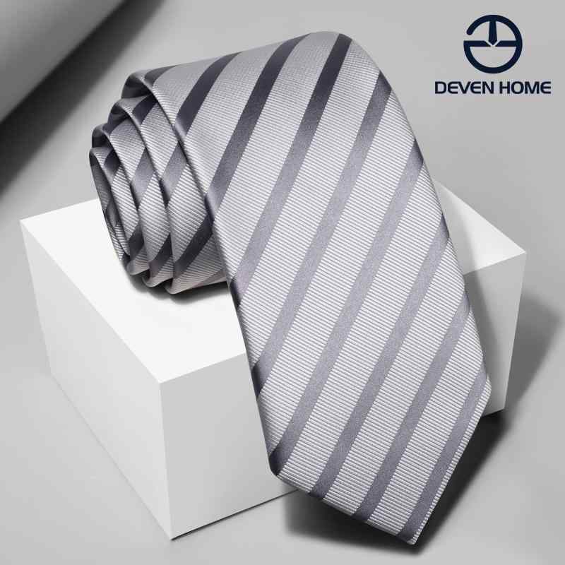 ネクタイ 紳士 メンズ ハンドタイド風 ジッパーネクタイ ライトグレー シルバー ストライプ 8cm幅 ポリ..