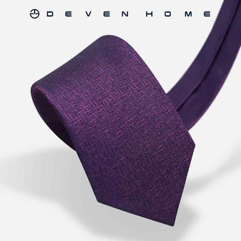 ネクタイ メンズ ワンタッチ ジッパー式 8cm幅 パープル チェック柄 ポリエステル ビジネス フォーマル..