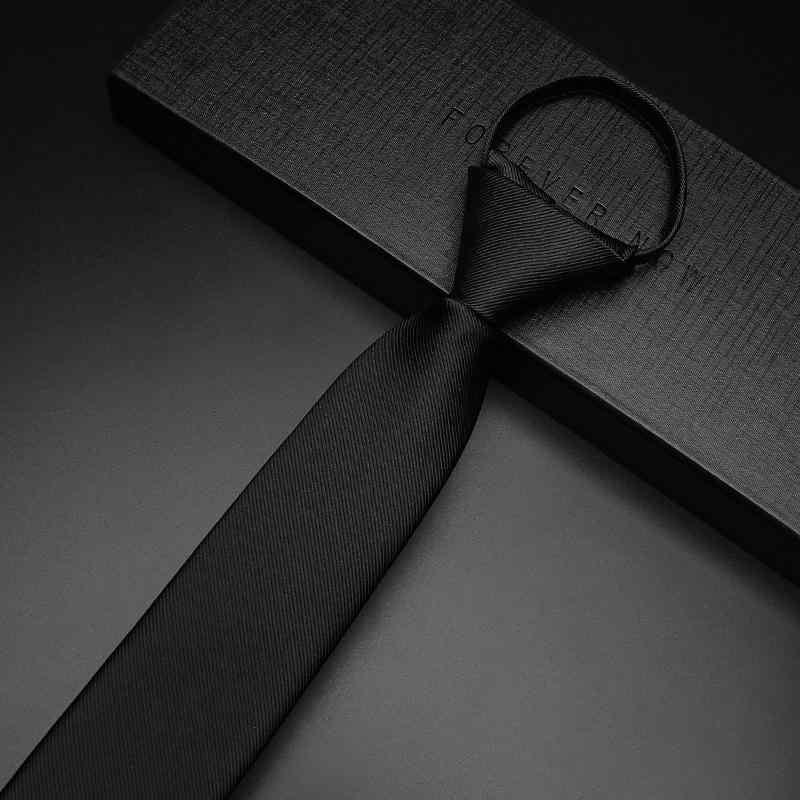 ネクタイ メンズ ワンタッチ ジッパー式 ブラック 黒 ビジネス スーツ フォーマル 学生用 カジュアル ..