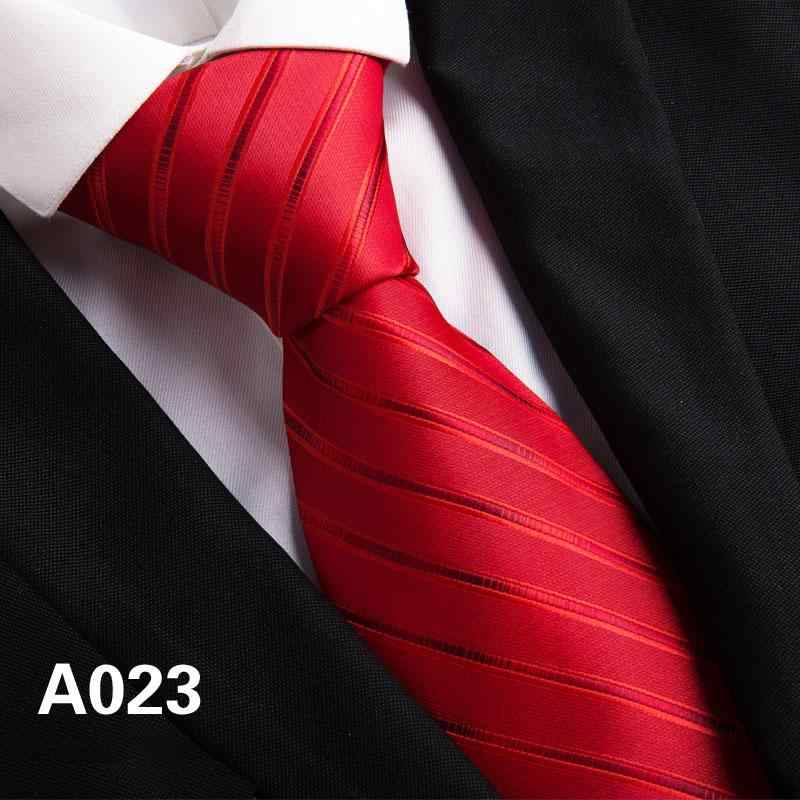 ネクタイ メンズ 男性用 ワンタッチ ジッパー ストライプ レッド ポリエステル 光沢 ビジネス フォーマ..