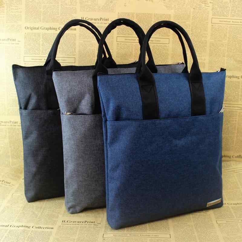 ビジネスバッグ メンズ レディース 縦型 手提げ ブリーフケース ファスナー キャンバス A4ファイル 通勤 オフィス グレー ブラック ブルー