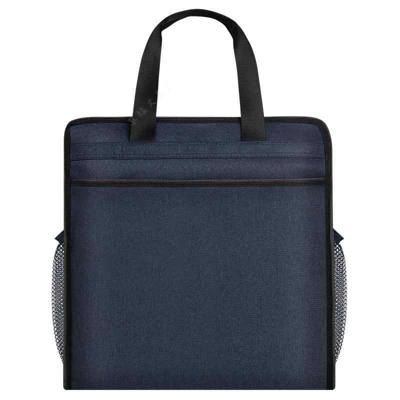 ドキュメントケース 男女兼用 オックスフォード生地 縦型 大容量 ファスナー カジュアル ビジネス オフィス 会議 書類カバン 手提げ ブリーフケース ブラック ブルー