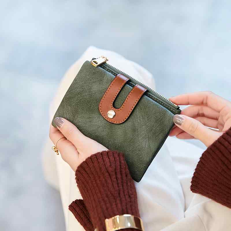 C, G, K - 財布 レディース 二つ折り 横型 ショートウォレット かわいい 韓国風 おしゃれ ミニ財布 多機能 PUレザー ソフト スナップボタン開閉 小銭入れ 札入れ カード入れ 写真入れ キー収納 学生 通学 通勤 普段使い