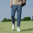 ダメージ ジーンズ ダメージ加工 デニム ストリート系 カジュアル ストリート Gパン デニムパンツ メンズ 9分丈パンツ ルーズ ロングパンツ
