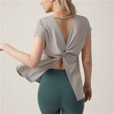 トップス レディース ヨガウェア フィットネスウェア スポーツウェア ランニングウェア 半袖 クルーネック ルーズフィット 吸汗速乾 ストレッチ 通気性 サイド...