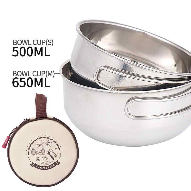 Glass Bowls - アウトドア食器 キャンプ 304ステンレス製 折りたたみ ボウル カップ セット 軽量 コンパクト 携帯 多機能 ピクニック 登山 防災グッズ