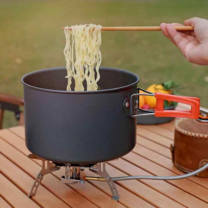 アウトドアクッカー クッカーセット 鍋 フライパン ケトル ポータブル 軽量 コンパクト アルミ合金製 ..