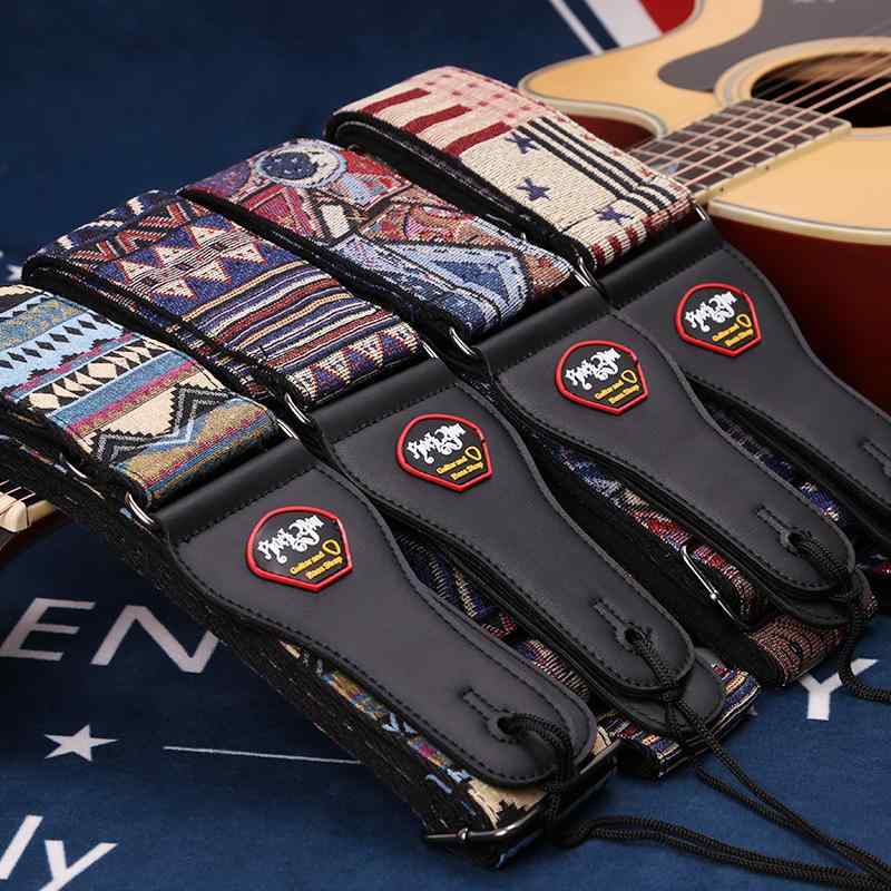 ギターストラップ メンズ レディース 男女兼用 アコースティックギター エレキギター ベース用 厚手 幅広 ショルダー 肩掛け 調整 楽器アクセサリ