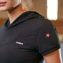 半袖パーカー レディース スポーツ ランニング ヨガ フィットネス 吸湿速乾 通気性 伸縮性 ストレッチ スリムフィット 薄手 ポリエステル ナイロン 春夏