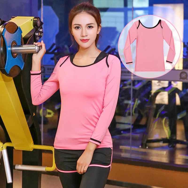 ヨガウェア レディース フィットネスウェア 長袖 Tシャツ 速乾 吸湿速乾 通気性 体型カバー タイトトップス ショート丈 ブルー ピンク ブラック 春秋