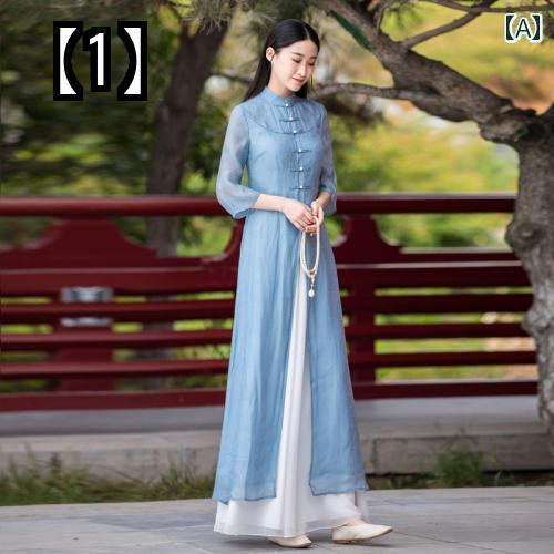 チャイナ服 レディース ステージ パフォーマンス 撮影 衣装 禅 茶 スーツ 漢服 チャイナ ドレス レディース チョン サム トップ 唐 スーツ 中国 スーツ レトロ ツーピース 婦人服