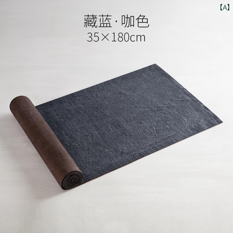 テーブルランナー 綿麻製 布製 ツートンカラー 和風 禅スタイル 茶席 茶盤マット ティーマット リビング キッチン 食卓用 大判 サイズオーダー おしゃれ