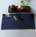 茶道マット 綿麻 リネン 手作り 刺繍 手描き 禅風 中国風 銀杏柄 テーブルランナー 撮影用背景布 ネイビー ダークグリーン