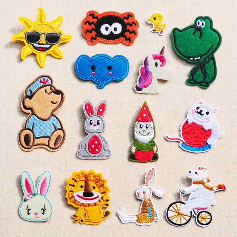 ワッペン 子供 キッズ キャラクター 小動物 アニマル 刺繍 アップリケ 服 衣類 デニム ジーンズ ダウンジャケット 補修 リメイク デコレーション 手芸 ハンドメイド かわいい おしゃれ