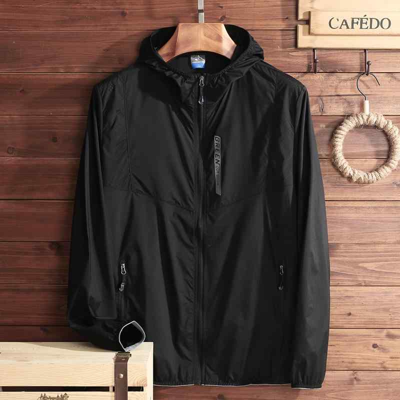 アウトドアジャケット メンズ 男性用 薄手 接触冷感 UVカット UPF40 防水 防風 通気性 速乾 軽量 ナイ..