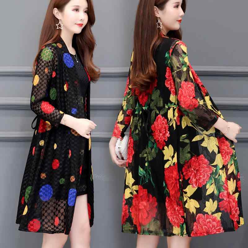 カーディガン レディース ママ UVカット 日焼け対策 冷房対策 薄手 軽量 ミドル丈 ゆったり 大きいサイ..