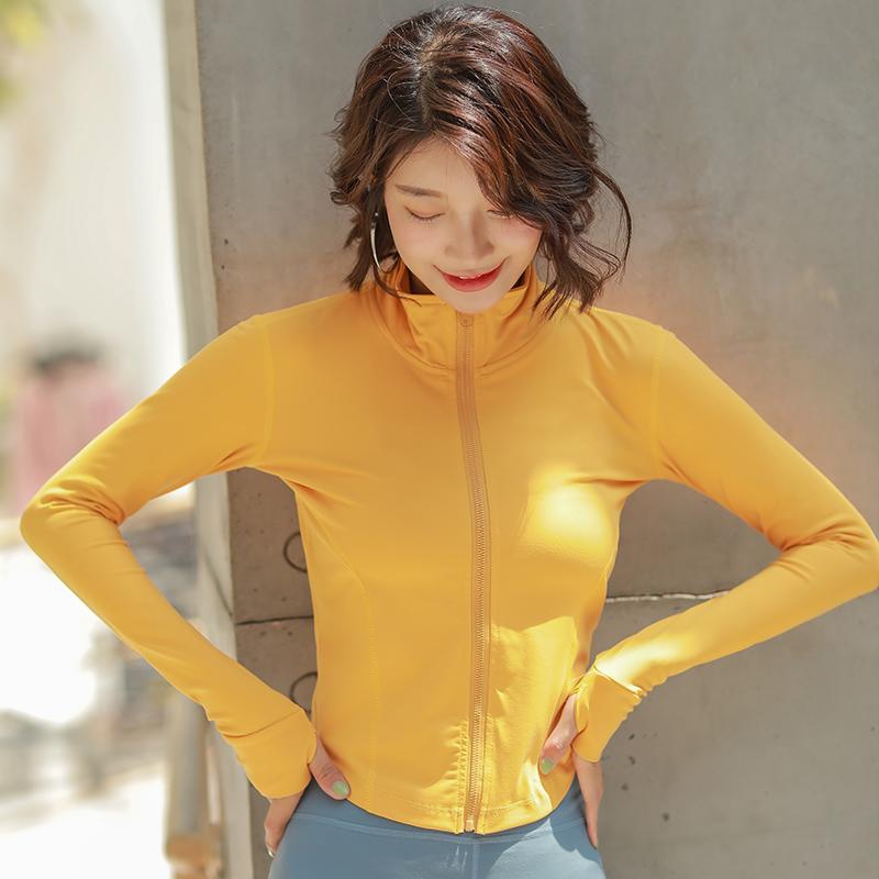 スポーツウェア レディース 薄手 軽量 ショート丈 長袖 ジップアップ ランニング ヨガ フィットネス ト..