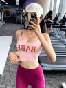 スポーツブラ レディース 細ストラップ ナイロン ランニング ヨガ トレーニング ジムウェア 吸湿速乾 ホールド 寄せ上げ ハイサポート 美背 カットアウト タンクトップ型 アウターライク