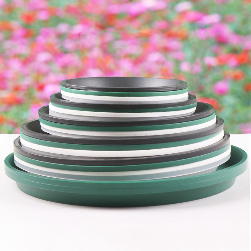 Glass Bowls - 鉢受け皿 プラスチック製 樹脂製 プランター 観葉植物用 水受けトレー ソーサー 丸型 ガーデニング用品 屋内 屋外 シンプル ブラック 透明 グリーン