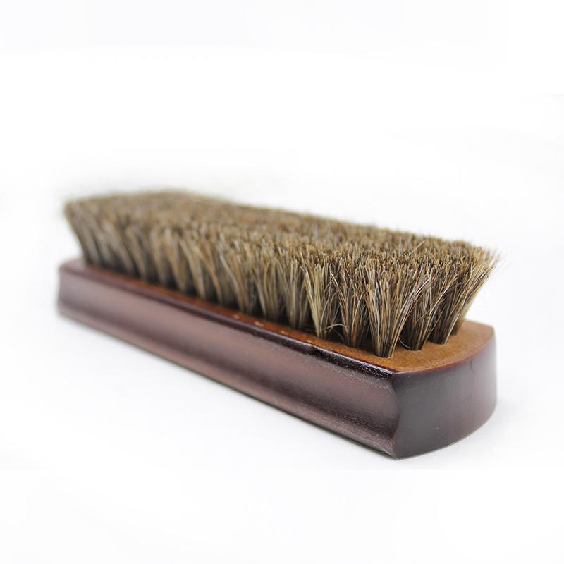 シューズブラシ 馬毛 ソフト レザー スエード ヌバック 靴墨 艶出し 仕上げ ホコリ除去 ケア用品