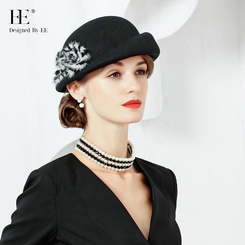 帽子 レディース 秋冬 ウール フェルト 英国風 韓国風 レトロ エレガント ハット ベレー帽 小つば ラウンドトップ お出かけ 普段使い 防寒 暖かい