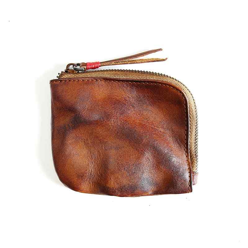 財布 メンズ 牛革 革 トップグレインレザー ヴィンテージ加工 二つ折り コンパクト ファスナー 小銭入れ ミニウォレット 札入れ カード収納 横型