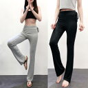 ヨガパンツ レディース ハイウエスト ストレート セミフレア 再生 ゆったり 通気性 ストレッチ トレーニング ダンス フィットネス 細見え 体型カバー ロングパンツ