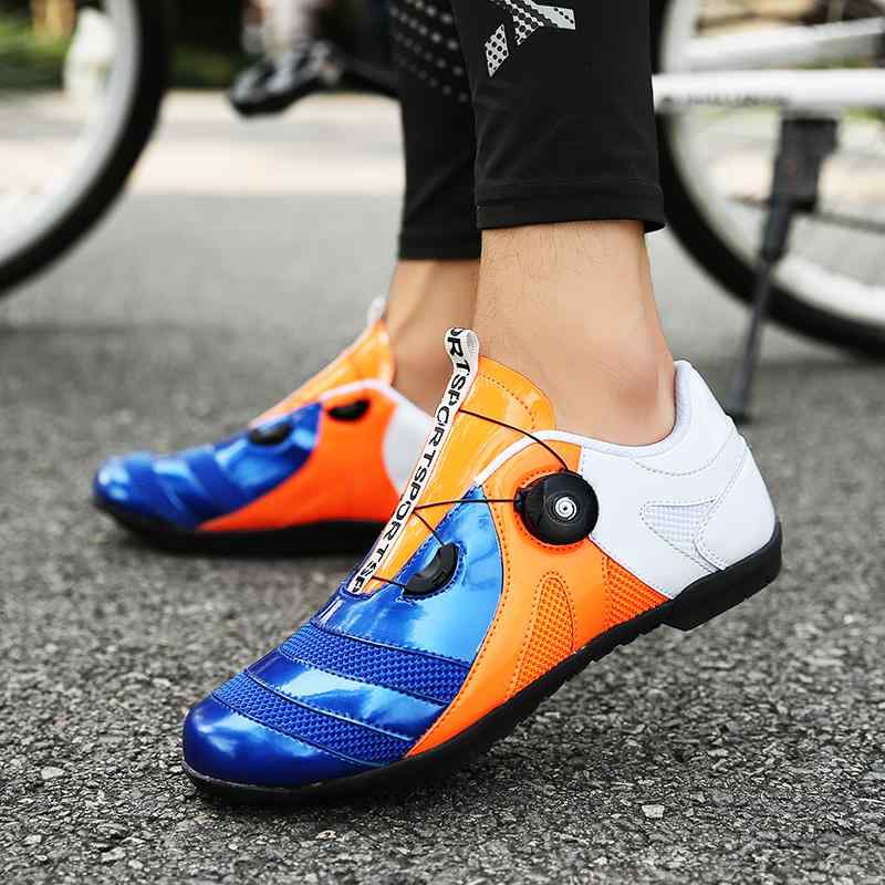 サイクリングシューズ 男女兼用 ロードバイク マウンテンバイク フラットペダル 滑り止め ゴム底 カジ..