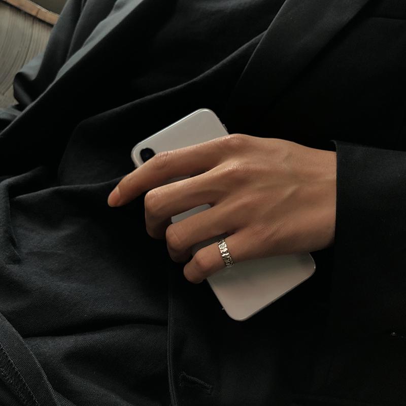 Other - 指輪 ユニセックス S925シルバー ピンキーリング オープンリング 不規則形 凹凸 シンプル 個性的な ストリート ゴールド シルバーカラー