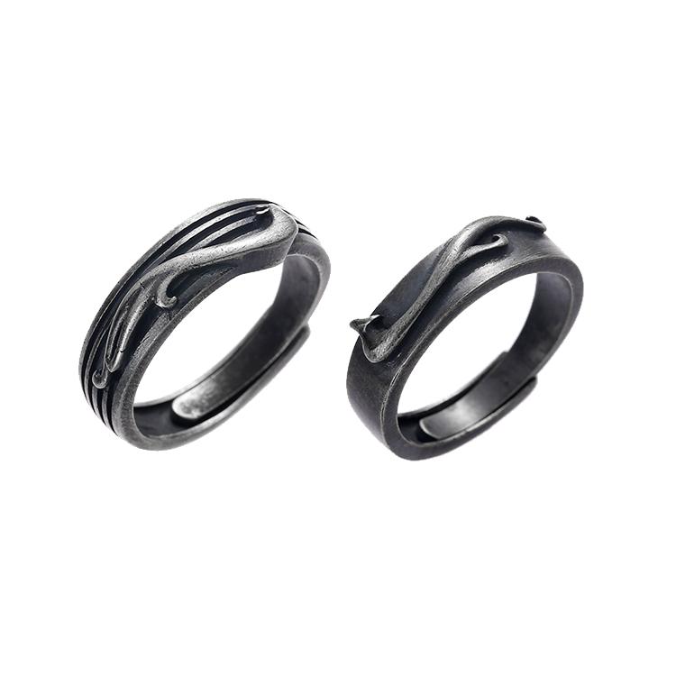 指輪 ペアリング S925銀製 シルバーアクセサリー 鳳凰モチーフ 神話 中国風 レトロ アンティーク調 カ..