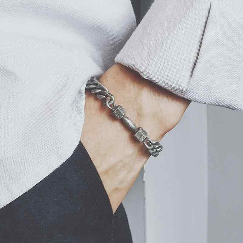 ブレスレット メンズ 男性用 シンプル クール 個性的 ゴールド シルバー ブラック ステンレス ストリート ヒップホップ カジュアル ユニセックス アクセサリー 小物