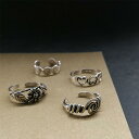 指輪 レディース メンズ シルバー925 ピンキーリング トゥリング 小指 足指 シンプル クール オープンリング フリーサイズ ブラック アンティーク レトロ