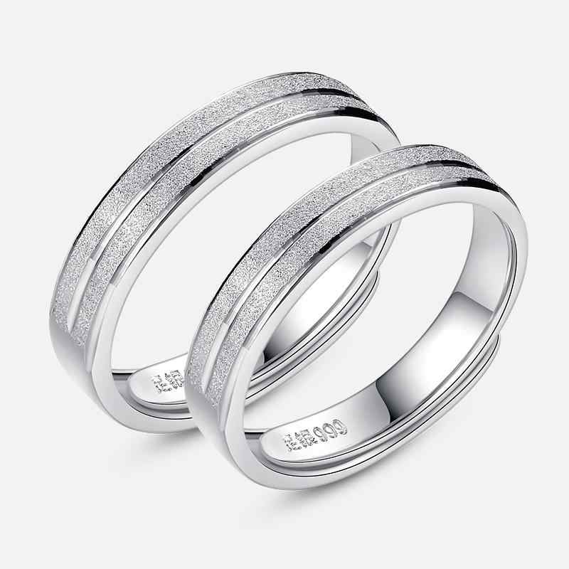指輪 カップル ペアリング 銀 S999 シルバー999 オープンリング サイズ調整 フリーサイズ 個性的 男女..