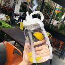 ウォーターカップ 水筒 ウォーターボトル ストラップ付き 肩ひも 携帯用 熱中症対策 ポータブル ドリンクボトル かわいい 大容量 レディース プラスチック キ...
