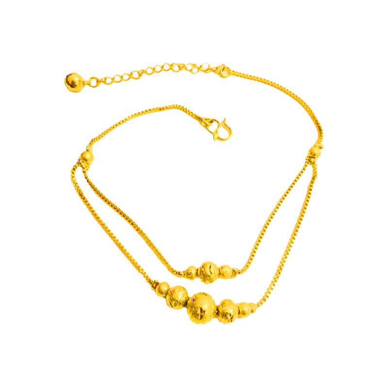 アンクレット レディース 砂金風 きらめく ゴールドカラー ハート ドロップ ベル 色落ちしにくい 夏 開運 幸運 お守り アクセサリー